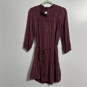 Loft Pleated Button Drop Waist Dress size XSP